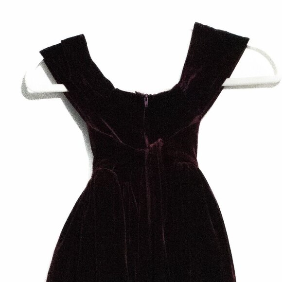 Kiki Kids Girls Red Velvet Dress Sequins Tie Knee Length Scoop Neck Cap Sleeve 2 - Picture 5 of 5